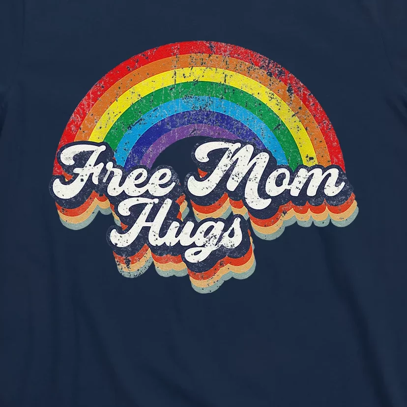 Free Mom Hugs Rainbow Heart Lgbt Flag Lgbt Pride Month T-Shirt