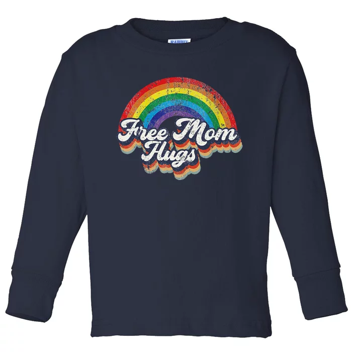 Free Mom Hugs Rainbow Heart Lgbt Flag Lgbt Pride Month Toddler Long Sleeve Shirt