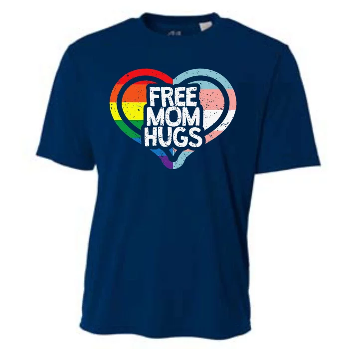 Free Mom Hugs Rainbow Pride Cooling Performance Crew T-Shirt