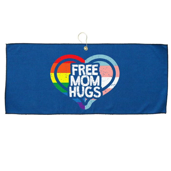 Free Mom Hugs Rainbow Pride Large Microfiber Waffle Golf Towel