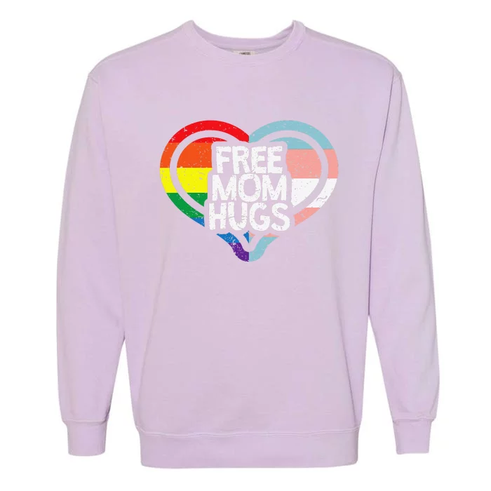 Free Mom Hugs Rainbow Pride Garment-Dyed Sweatshirt