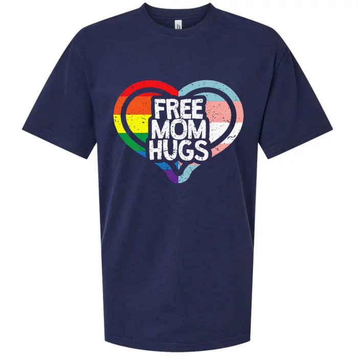 Free Mom Hugs Rainbow Pride Sueded Cloud Jersey T-Shirt