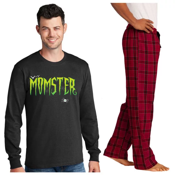 Funny Momster Halloween Mom Costume Dadcula Family Matching Long Sleeve Pajama Set