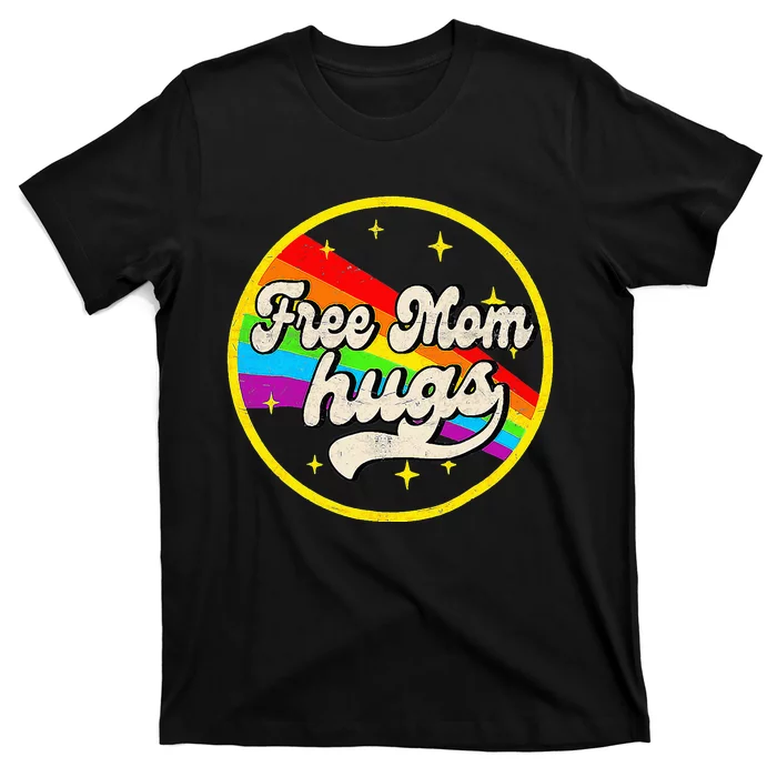 Free Mom Hugs Rainbow Heart LGBT Flag LGBT Pride T-Shirt