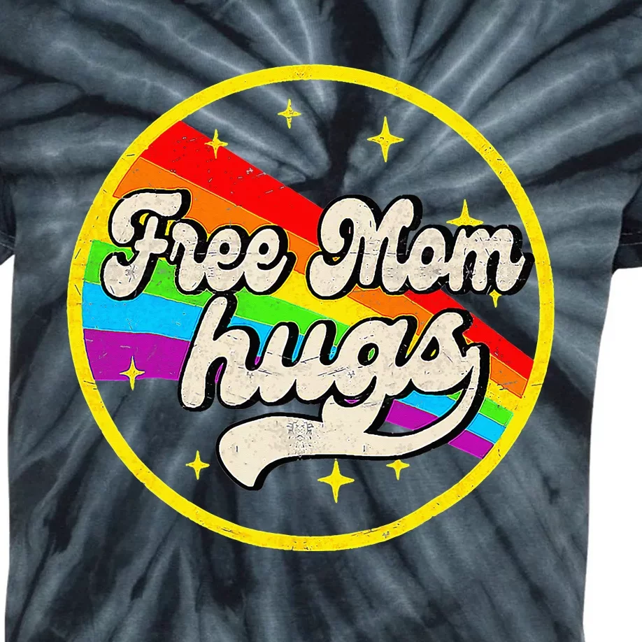 Free Mom Hugs Rainbow Heart LGBT Flag LGBT Pride Kids Tie-Dye T-Shirt