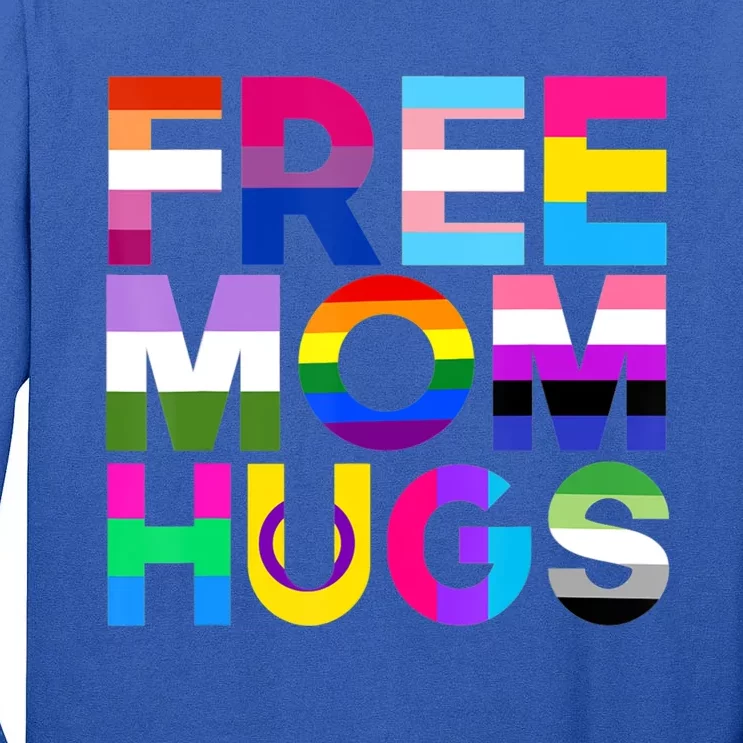 Free Mom Hugs Gift Rainbow Lgbtq Lgbt Pride Month Gift Tall Long Sleeve T-Shirt