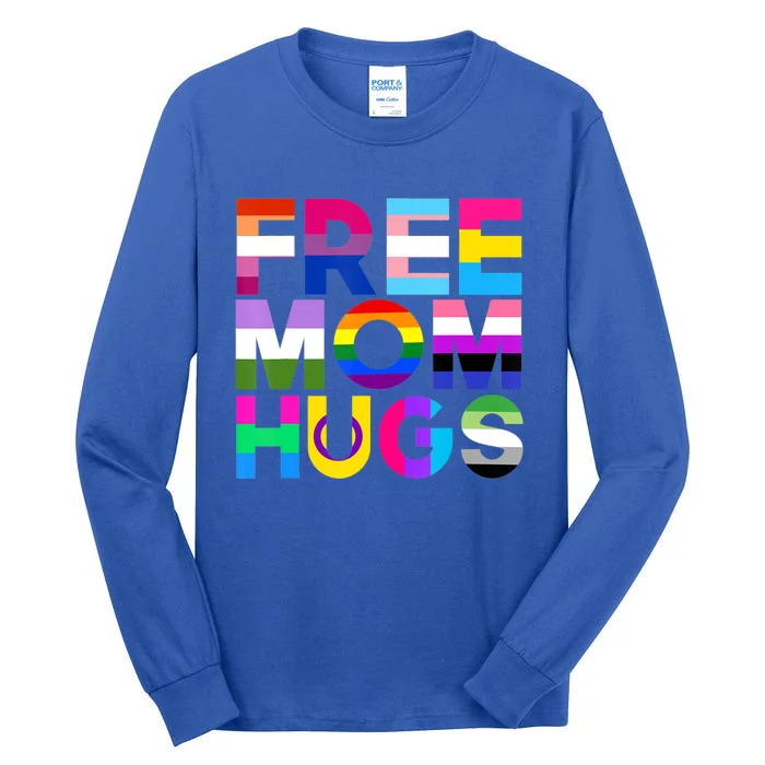 Free Mom Hugs Gift Rainbow Lgbtq Lgbt Pride Month Gift Tall Long Sleeve T-Shirt