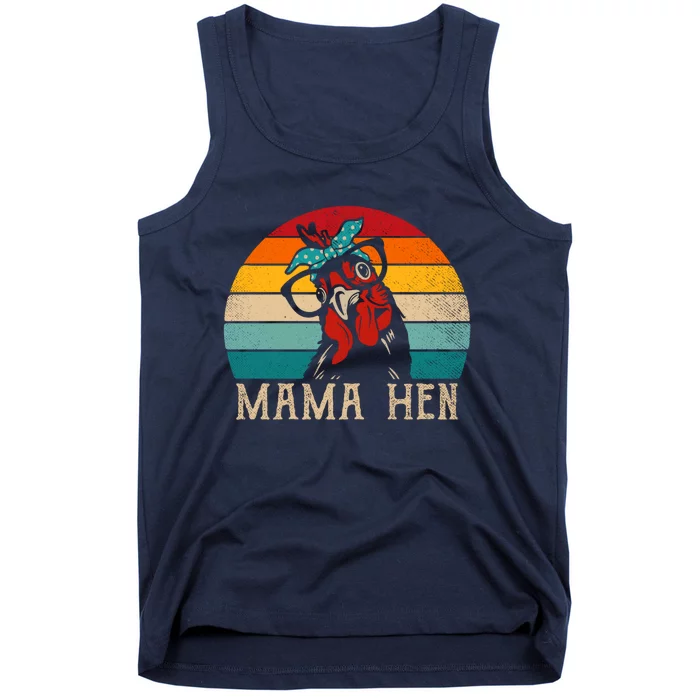 Funny Mama Hen 80s Vintage Retro Chicken Mom Mother Tank Top