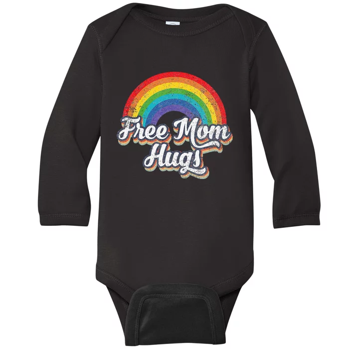 Free Mom Hugs Pride Rainbow Gay Lgbt Baby Long Sleeve Bodysuit