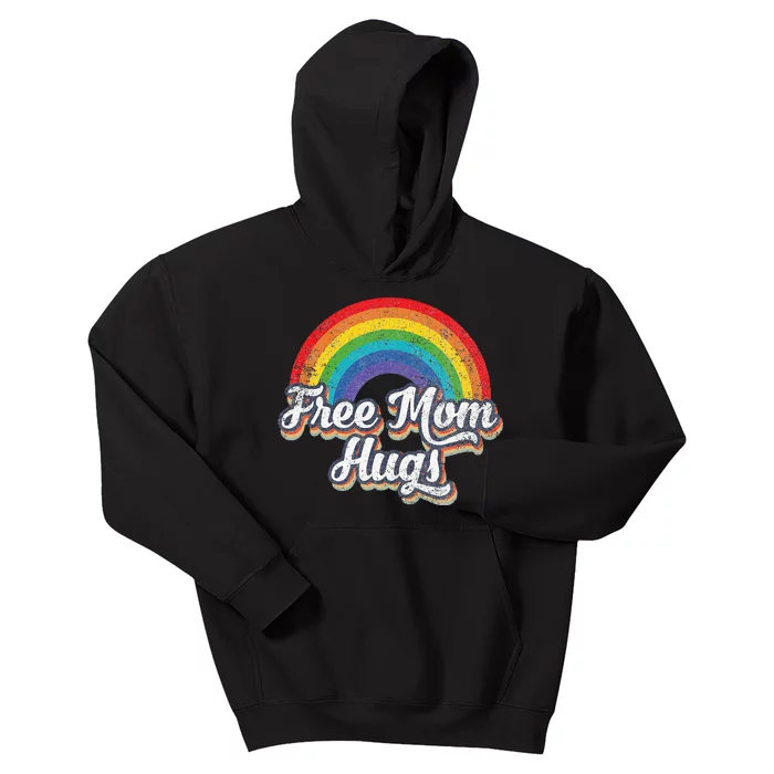 Free Mom Hugs Pride Rainbow Gay Lgbt Kids Hoodie