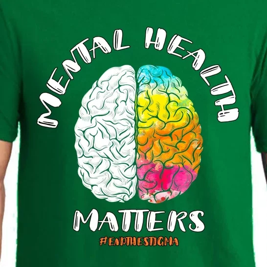 Funny Mental Health Matters End The Stigma Love Awareness Pajama Set