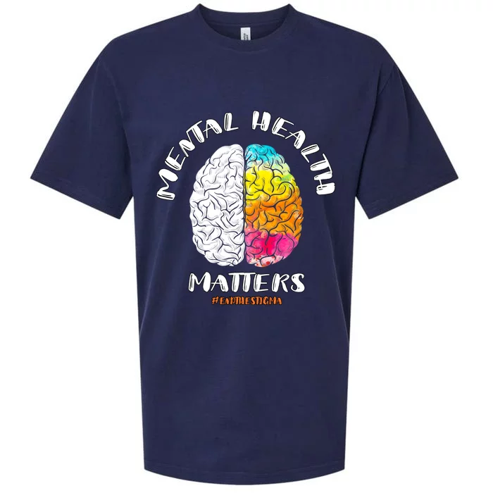 Funny Mental Health Matters End The Stigma Love Awareness Sueded Cloud Jersey T-Shirt