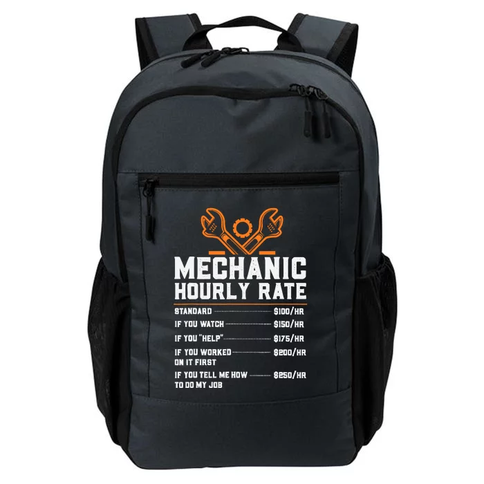 Funny Mechanic Hourly Rate Labor Rates Daily Commute Backpack