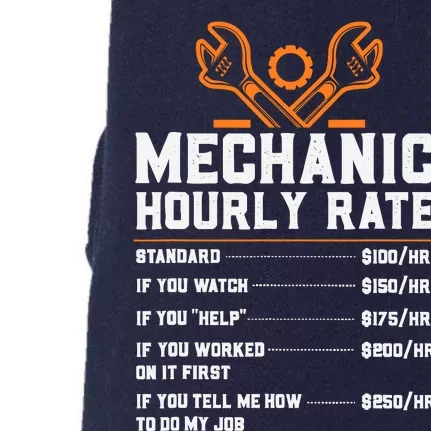 Funny Mechanic Hourly Rate Labor Rates Doggie 3-End Fleece Hoodie