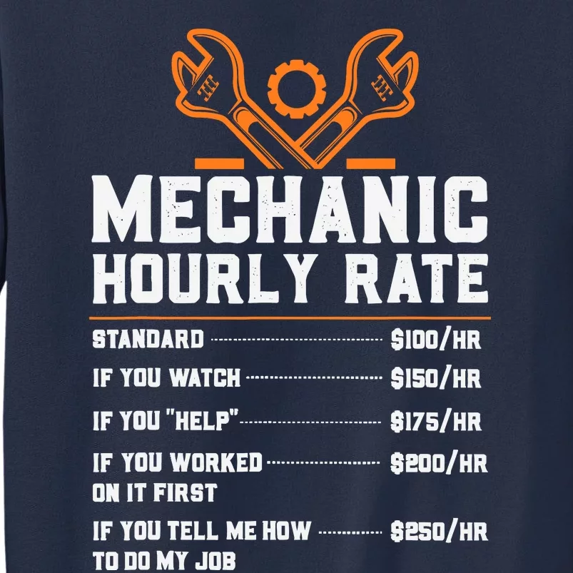 Funny Mechanic Hourly Rate Labor Rates Sweatshirt