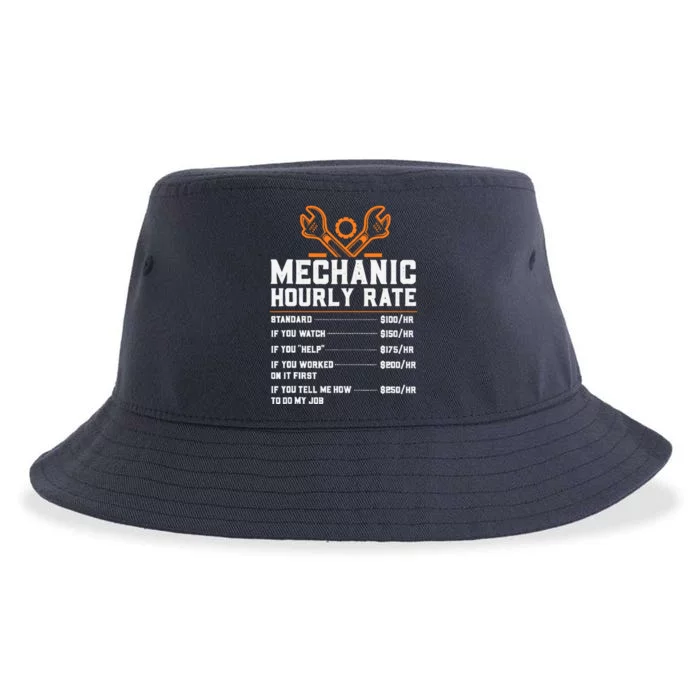 Funny Mechanic Hourly Rate Labor Rates Sustainable Bucket Hat