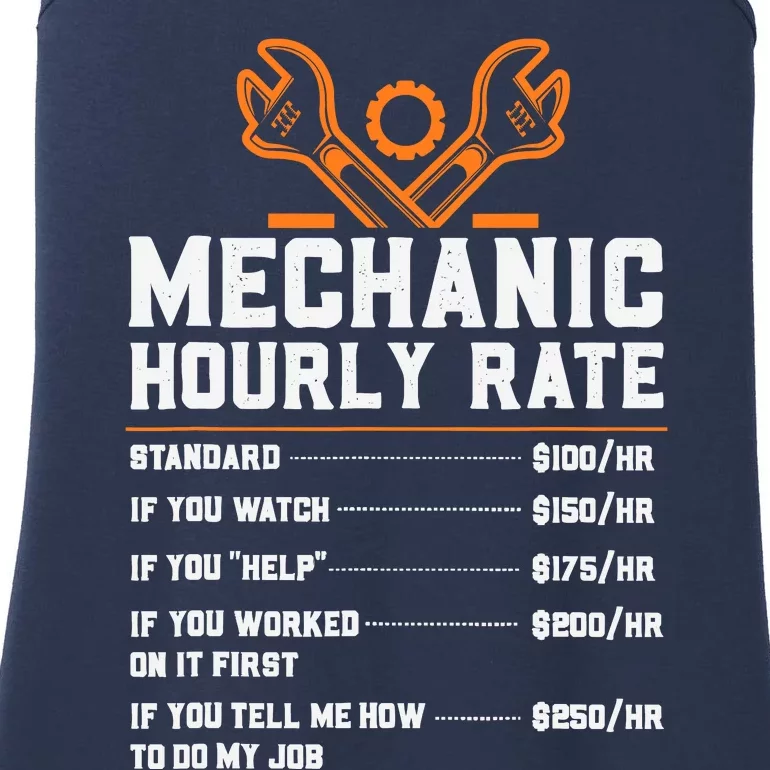 Funny Mechanic Hourly Rate Labor Rates Ladies Essential Tank