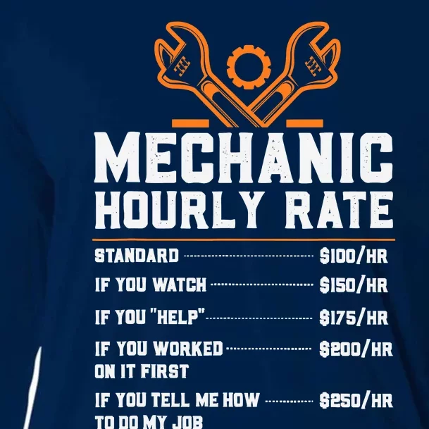 Funny Mechanic Hourly Rate Labor Rates Cooling Performance Long Sleeve Crew