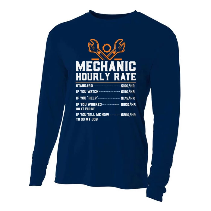 Funny Mechanic Hourly Rate Labor Rates Cooling Performance Long Sleeve Crew