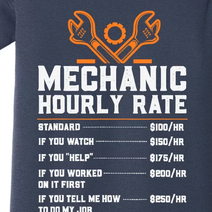 Funny Mechanic Hourly Rate Labor Rates Baby Bodysuit