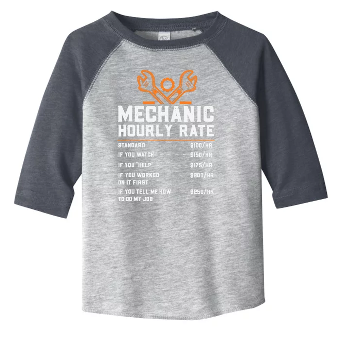 Funny Mechanic Hourly Rate Labor Rates Toddler Fine Jersey T-Shirt