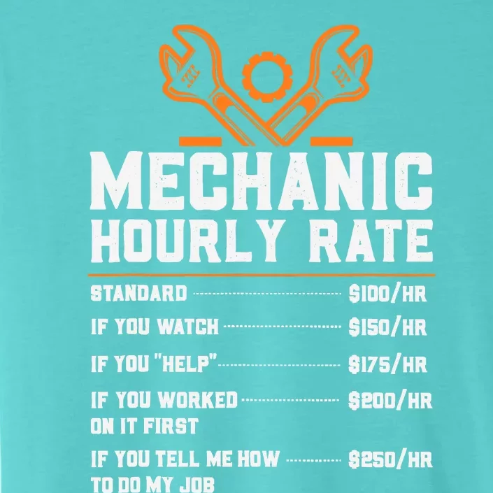 Funny Mechanic Hourly Rate Labor Rates ChromaSoft Performance T-Shirt