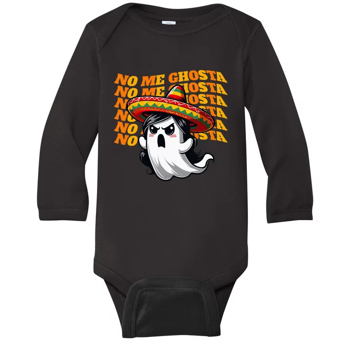 Funny Mexican Halloween Ghost Costume Baby Long Sleeve Bodysuit