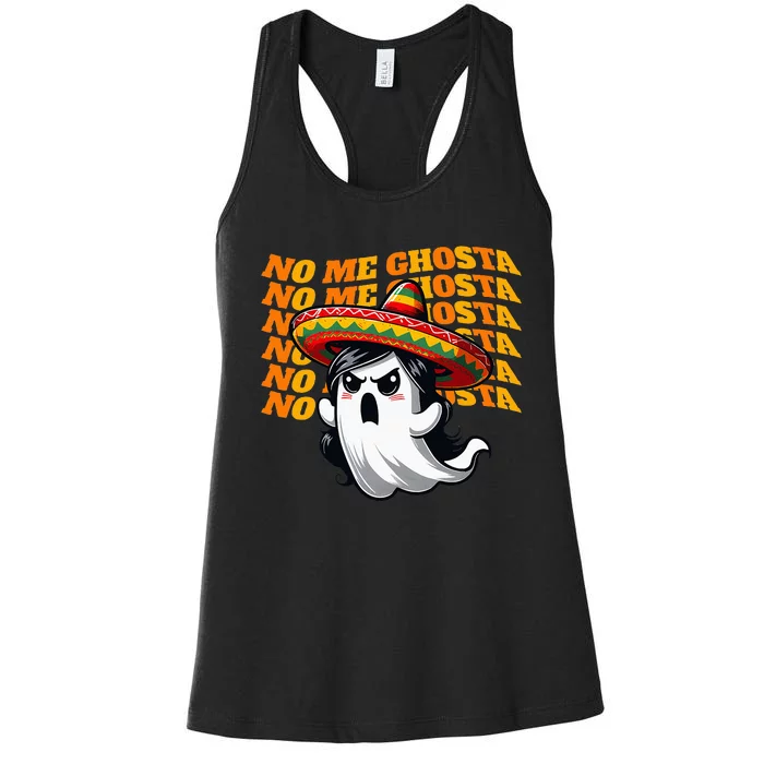 Funny Mexican Halloween Ghost Costume Women's Racerback Tank