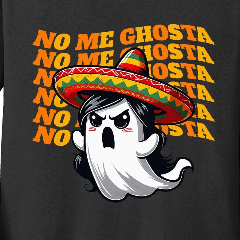 Funny Mexican Halloween Ghost Costume Kids Long Sleeve Shirt