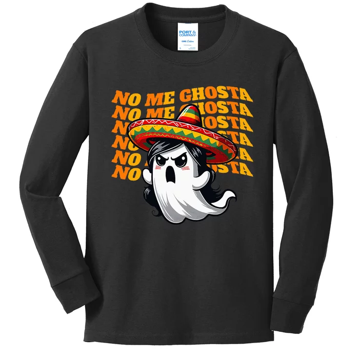 Funny Mexican Halloween Ghost Costume Kids Long Sleeve Shirt