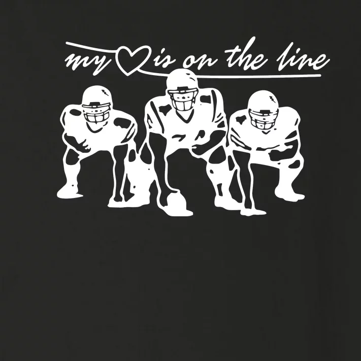 Football My Heart Is On The Line Offensive Lineman Toddler Long Sleeve Shirt