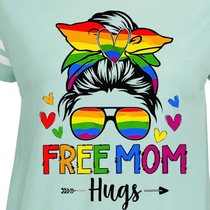 Free Mom Hugs Free Mom Hugs Inclusive Pride LGBTQIA Enza Ladies Jersey Football T-Shirt