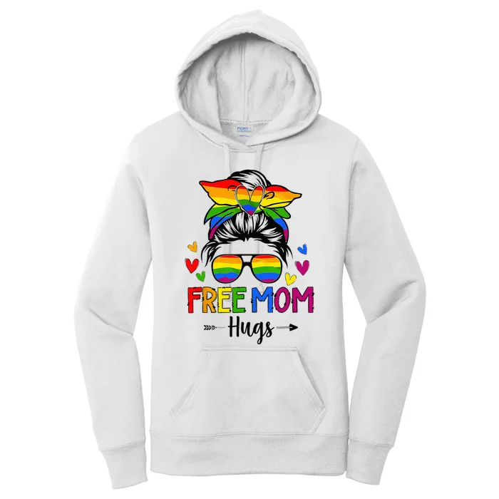 Free Mom Hugs Free Mom Hugs Inclusive Pride LGBTQIA Women's Pullover Hoodie