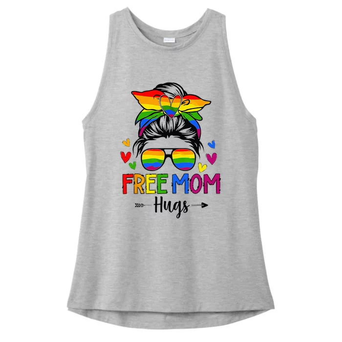 Free Mom Hugs Free Mom Hugs Inclusive Pride LGBTQIA Ladies Tri-Blend Wicking Tank