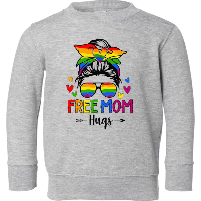 Free Mom Hugs Free Mom Hugs Inclusive Pride LGBTQIA Toddler Sweatshirt