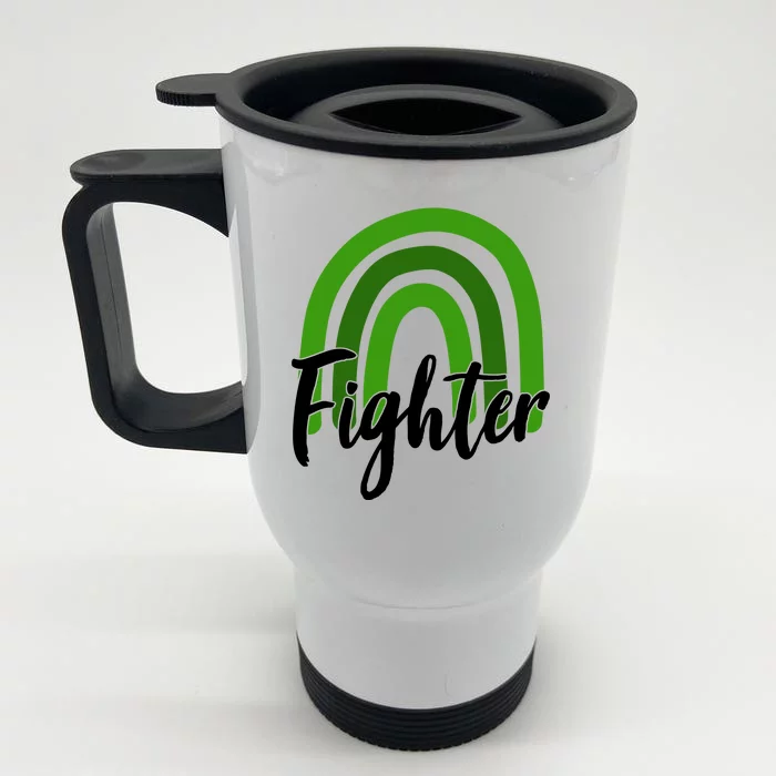 Fighter Mental Health Awareness Rainbow Front & Back Stainless Steel Travel Mug