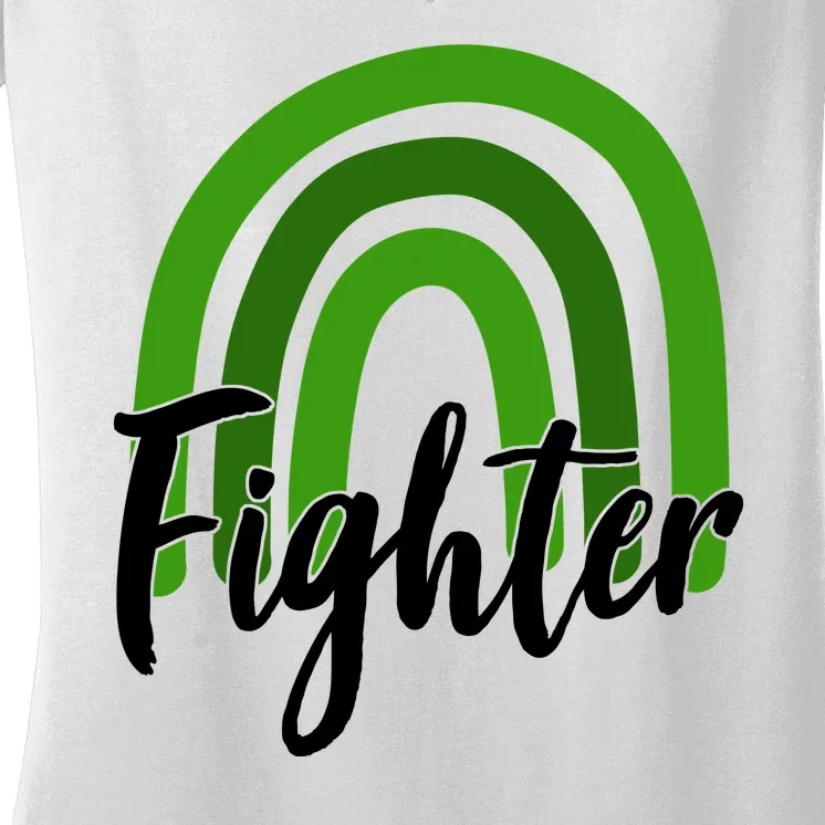 Fighter Mental Health Awareness Rainbow Women's V-Neck T-Shirt