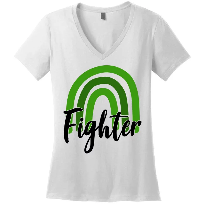 Fighter Mental Health Awareness Rainbow Women's V-Neck T-Shirt