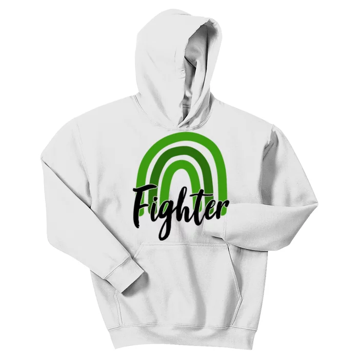 Fighter Mental Health Awareness Rainbow Kids Hoodie