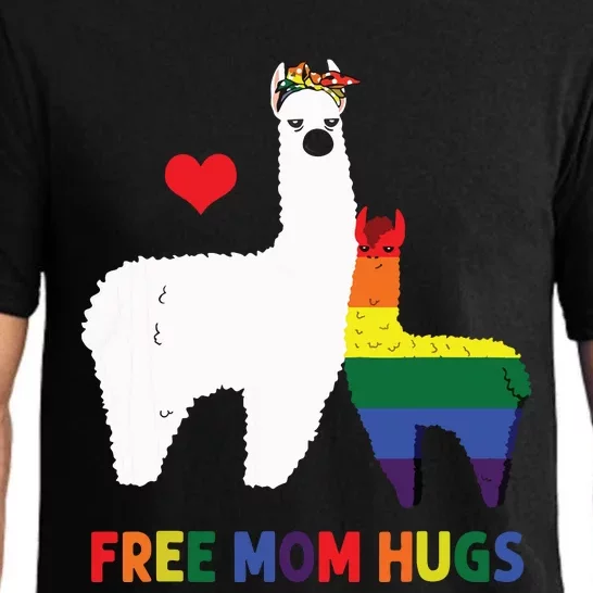 Free Mom Hugs Rainbow Heart Mama Llama LGBT Pride Month Pajama Set