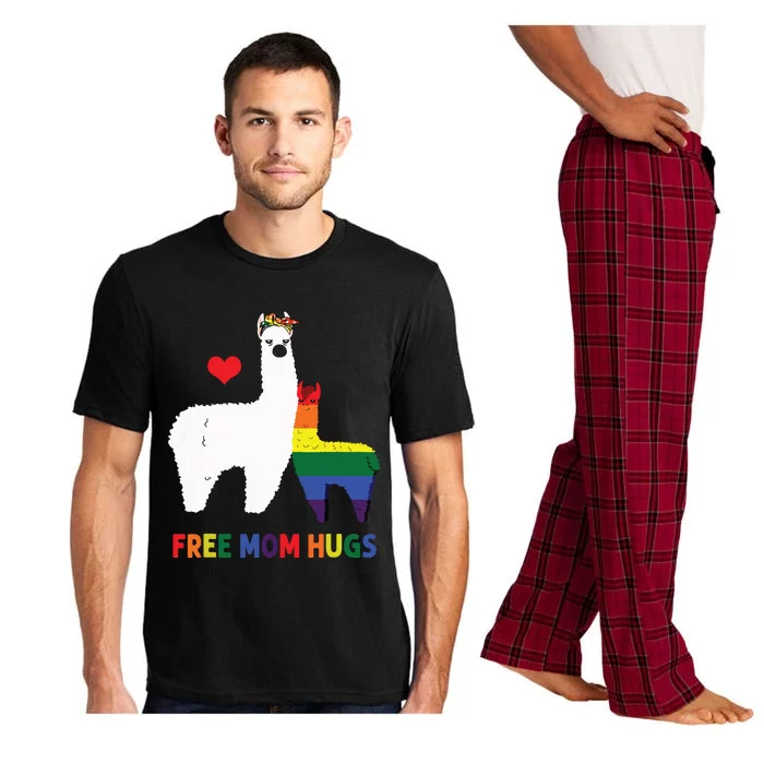 Free Mom Hugs Rainbow Heart Mama Llama LGBT Pride Month Pajama Set