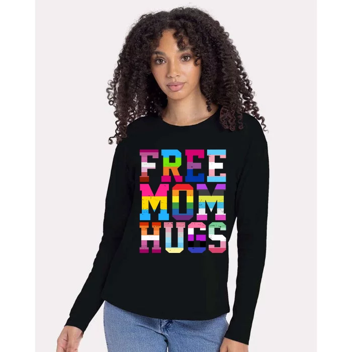 Free Mom Hugs Pride Month Lgbt Womens Cotton Relaxed Long Sleeve T-Shirt