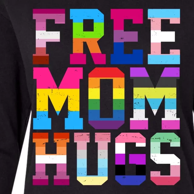 Free Mom Hugs Pride Month Lgbt Womens Cotton Relaxed Long Sleeve T-Shirt