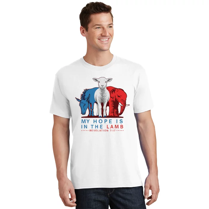 Funny My Hope Is In The Lamb Scripture Elephant Donkey T-Shirt