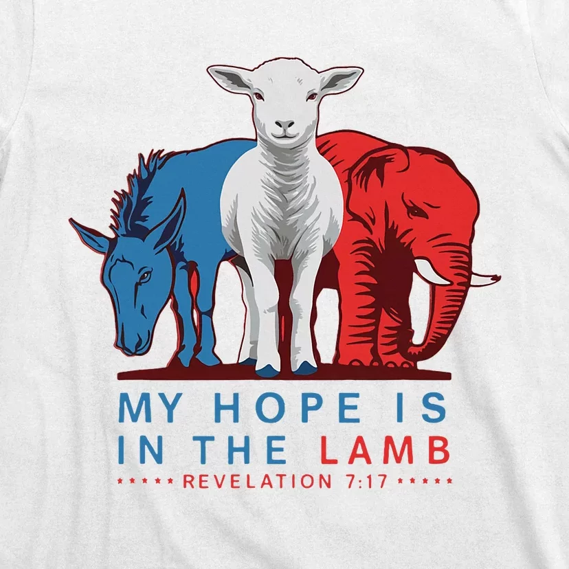 Funny My Hope Is In The Lamb Scripture Elephant Donkey T-Shirt