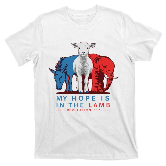 Funny My Hope Is In The Lamb Scripture Elephant Donkey T-Shirt