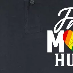 Free Mom Hugs Pride Rainbow Heart Graphic Softstyle Adult Sport Polo