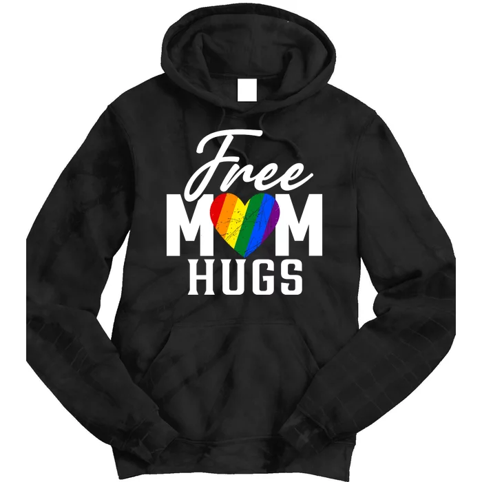 Free Mom Hugs Pride Rainbow Heart Graphic Tie Dye Hoodie