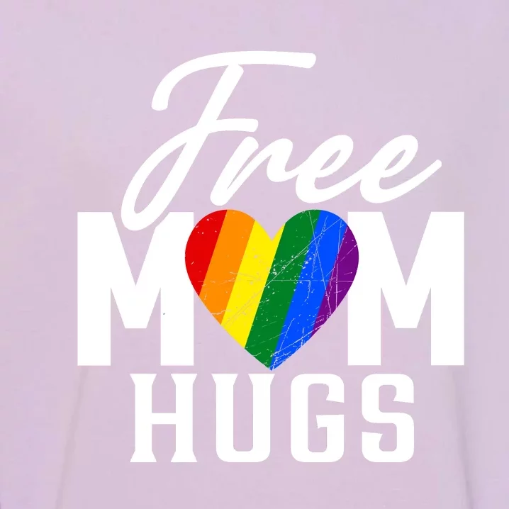 Free Mom Hugs Pride Rainbow Heart Graphic Garment-Dyed Sweatshirt