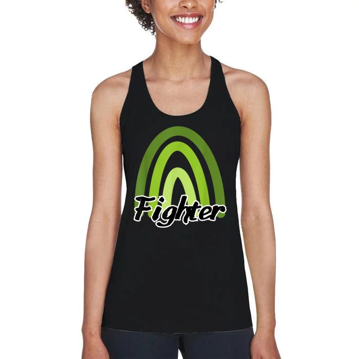 Fighter Mental Health Awareness Rainbow Women's Racerback Tank